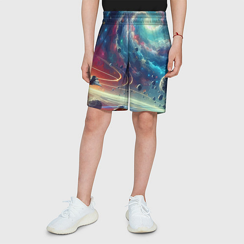 Детские шорты Полет к далёкой планете - нейросеть / 3D-принт – фото 3