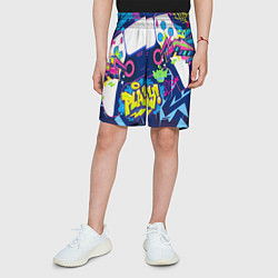 Шорты детские Абстрактное граффити с приставкой, цвет: 3D-принт — фото 2
