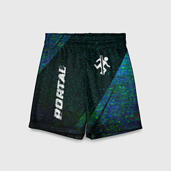 Шорты детские Portal glitch blue, цвет: 3D-принт