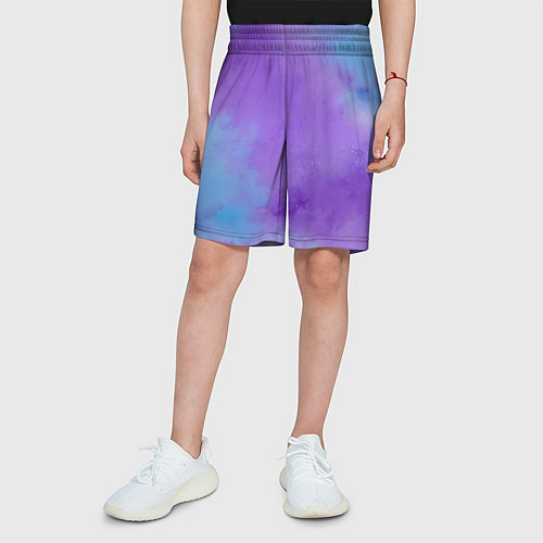 Детские шорты Фиолетовый космический туман / 3D-принт – фото 3