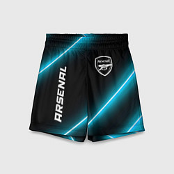Шорты детские Arsenal неоновые лампы, цвет: 3D-принт