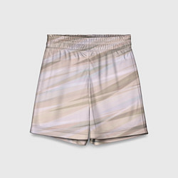 Шорты детские Бежевый абстрактные полосы, цвет: 3D-принт