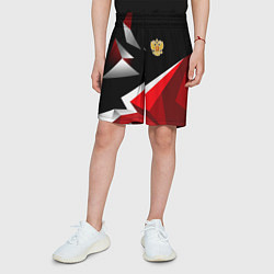 Шорты детские Russia uniform - красный и черный, цвет: 3D-принт — фото 2