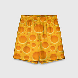 Шорты детские Желтый пластиковый узор, цвет: 3D-принт