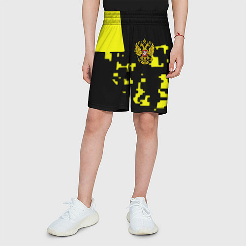 Детские шорты Россия имперский стиль пиксели / 3D-принт – фото 3