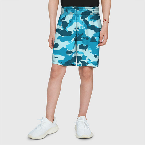 Детские шорты Военная текстура камуфляжа / 3D-принт – фото 3