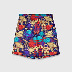 Детские шорты Космические мультяшные персонажи