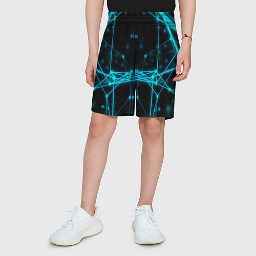 Детские шорты Синий плексус / 3D-принт – фото 3