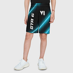 Шорты детские GTA 6 неоновые лампы, цвет: 3D-принт — фото 2