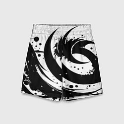 Шорты детские Ai art black and white abstraction, цвет: 3D-принт