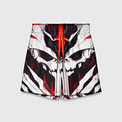 Шорты детские Абстрактный белый череп и красные полосы, цвет: 3D-принт