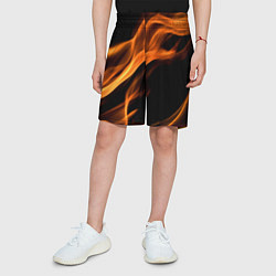 Шорты детские Языки пламени текстура, цвет: 3D-принт — фото 2