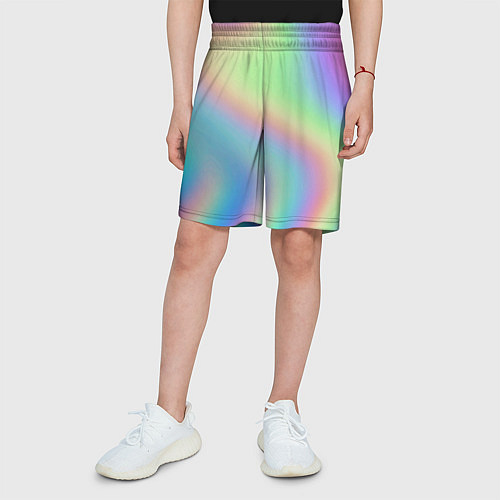 Детские шорты Бензиновый градиент / 3D-принт – фото 3