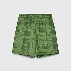 Шорты детские Милитари электронная плата, цвет: 3D-принт