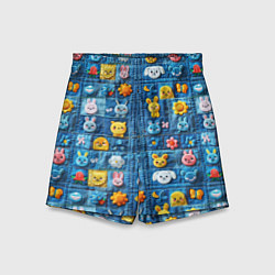 Шорты детские Пэчворк с зайчиками, цвет: 3D-принт