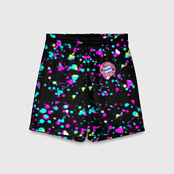 Шорты детские Бавария Мюнхен неоновые краски, цвет: 3D-принт