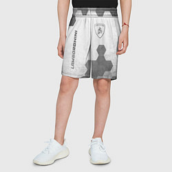 Шорты детские Lamborghini - white gradient вертикально, цвет: 3D-принт — фото 2