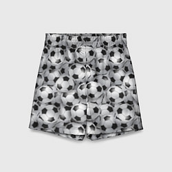 Шорты детские Футбольные мячи паттерн, цвет: 3D-принт