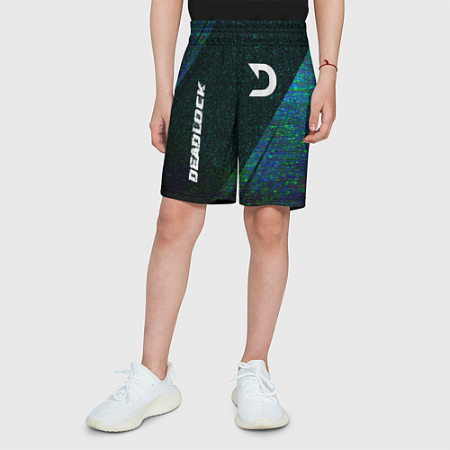 Детские шорты Deadlock glitch blue / 3D-принт – фото 3