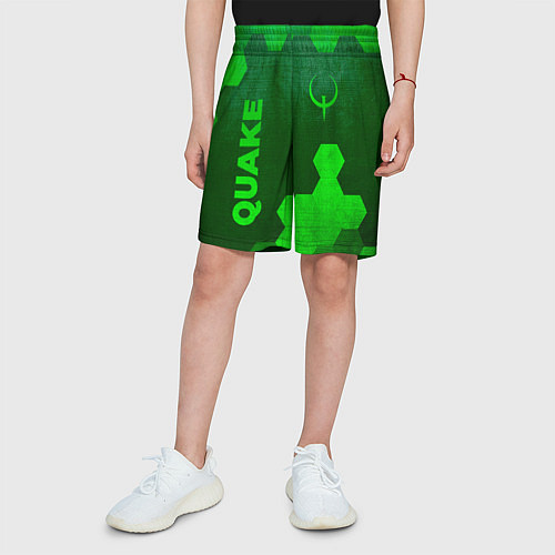Детские шорты Quake - green gradient вертикально / 3D-принт – фото 3