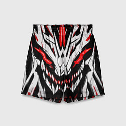 Шорты детские Красное абстрактное лицо монстра, цвет: 3D-принт