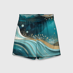 Шорты детские Бирюзовый подводный мир, цвет: 3D-принт