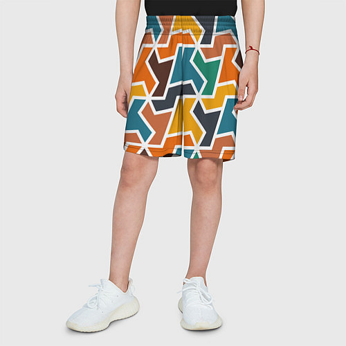 Детские шорты Геометрический узор разноцветный / 3D-принт – фото 3
