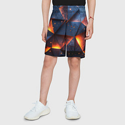 Шорты детские Геометрический рендер с эффектом свечения, цвет: 3D-принт — фото 2