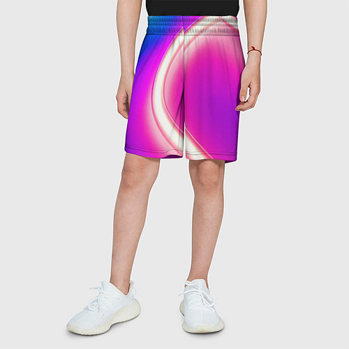Детские шорты Неоновый свет текстура / 3D-принт – фото 3