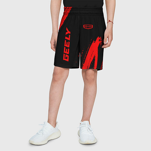 Детские шорты Geely - red gradient вертикально / 3D-принт – фото 3