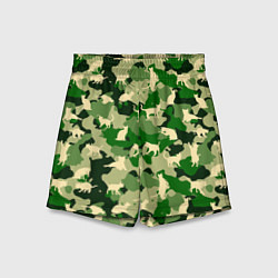 Детские шорты Коты на цветном камуфляже