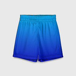 Шорты детские Голубой градиент, цвет: 3D-принт