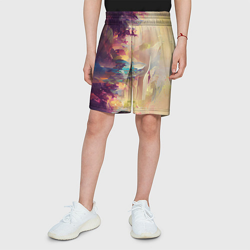 Детские шорты Слияние цветов / 3D-принт – фото 3