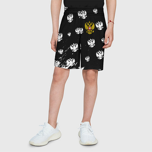 Детские шорты Герб РФ паттерн / 3D-принт – фото 3
