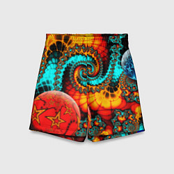 Шорты детские Фрактальный узор из фигур, цвет: 3D-принт