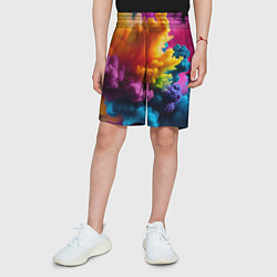 Шорты детские Взрыв разноцветных облаков, цвет: 3D-принт — фото 2