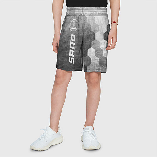 Детские шорты Saab - grey gradient по-вертикали / 3D-принт – фото 3