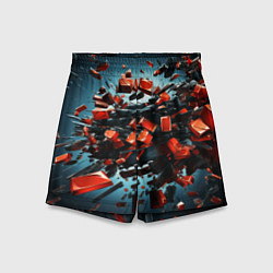 Шорты детские Геометрический взрыв пластин, цвет: 3D-принт