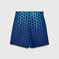 Шорты детские Геометрический градиент - сине-голубой, цвет: 3D-принт