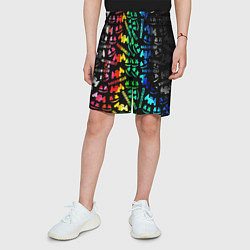 Шорты детские Marshmello neon color, цвет: 3D-принт — фото 2