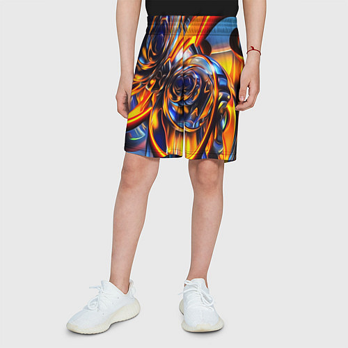 Детские шорты Жидкие краски фрактал / 3D-принт – фото 3
