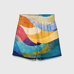 Шорты детские Разноцветная геометрическая мозаика, цвет: 3D-принт
