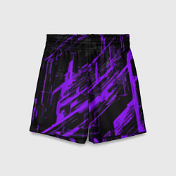 Шорты детские Purple stripes on a black background, цвет: 3D-принт