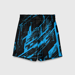 Шорты детские Blue stripes on a black background, цвет: 3D-принт