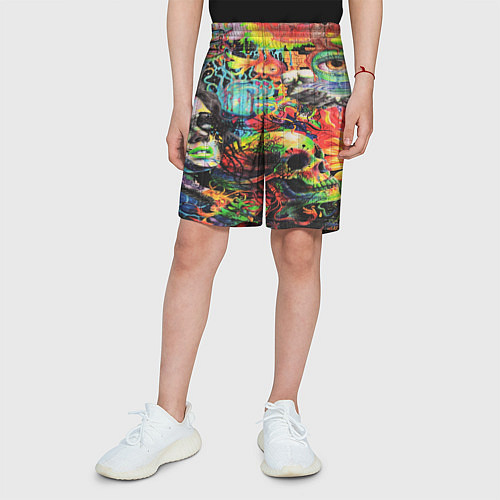 Детские шорты Кислотные рисунки психоделика / 3D-принт – фото 3
