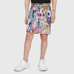 Шорты детские Психоделические монстры, цвет: 3D-принт — фото 2