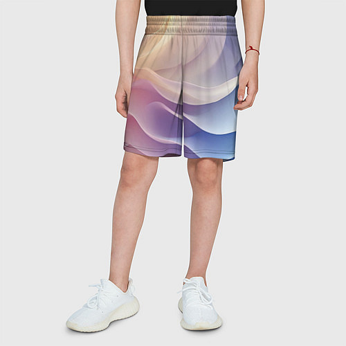 Детские шорты Текстура с градиентом волны / 3D-принт – фото 3