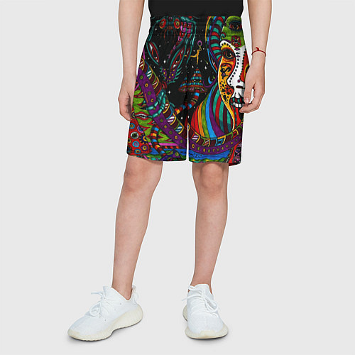 Детские шорты Оптический узор девушка / 3D-принт – фото 3