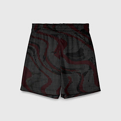 Шорты детские Красно-белые точки на чёрном фоне, цвет: 3D-принт