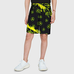 Шорты детские Mercedes кислотные логотипы, цвет: 3D-принт — фото 2
